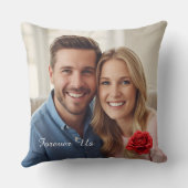 カップルエレガントフォト名前をカスタムするバラギフト クッション (裏面)
