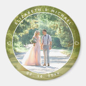カップルエレガントフォト春夏結婚式の引き出物 マグネット (正面)