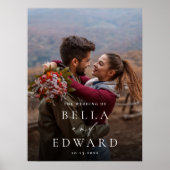 カップルエレガントフォト結婚のウェルカムサイン ポスター (正面)