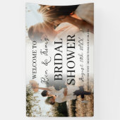 カップルエレガントブライダルシャワー2フォトバナー 横断幕 (縦)