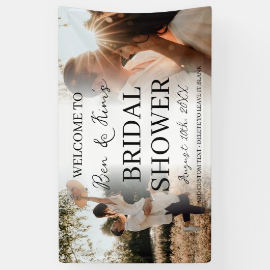 カップルエレガントブライダルシャワー2フォトバナー 横断幕 (縦)