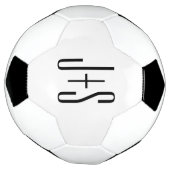 カップルエレガントモダンイニシャル |白と黒 サッカーボール (回転)