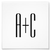 カップルエレガントモダンイニシャル |白と黒 フォトプリント            (正面)