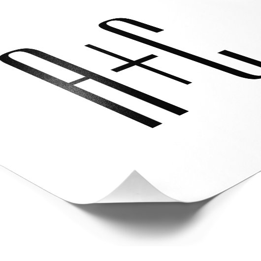 カップルエレガントモダンイニシャル |白と黒 フォトプリント            (角)