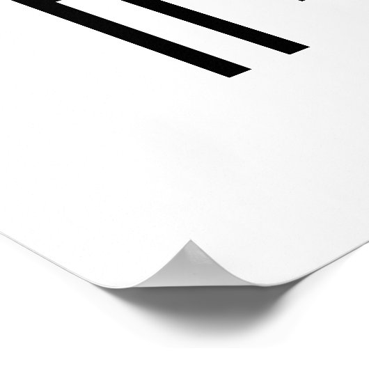 カップルエレガントモダンイニシャル |白と黒 ポスター (角)