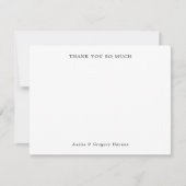 カップルエレガントモダンタイポグラフィブラックありがとう ノートカード (正面)