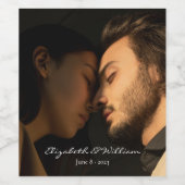 カップルエレガント写真記念結婚会 ワインラベル (シングルラベル)