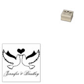 カップルエレガント名前をカスタムするシグネチャーラブバード ラバースタンプ (押印)