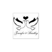 カップルエレガント名前をカスタムするシグネチャーラブバード ラバースタンプ (インプリント)