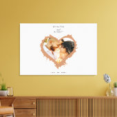 カップルエレガント名 |ハート結婚写真 キャンバスプリント (インサイチュ (リビング))