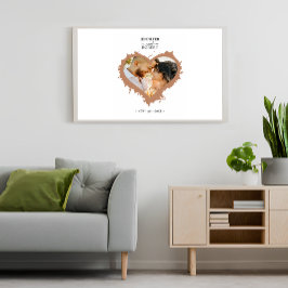 カップルエレガント名 |ハート結婚写真 キャンバスプリント