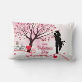 カップルエレガント恋人バレンタインデー ランバークッション (裏面)