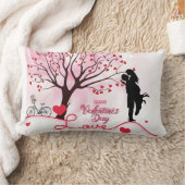 カップルエレガント恋人バレンタインデー ランバークッション (ブランケット)