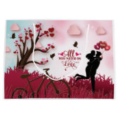 カップルエレガント恋人バレンタインデー ラージペーパーバッグ (正面)