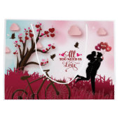 カップルエレガント恋人バレンタインデー ラージペーパーバッグ (裏面)