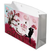 カップルエレガント恋人バレンタインデー ラージペーパーバッグ (裏面アングル)