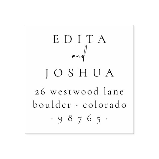 カップルエレガント書道結婚の差出人住所 ラバースタンプ (インプリント)