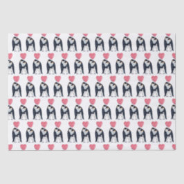 カップルエンペンギンハート  薄葉紙