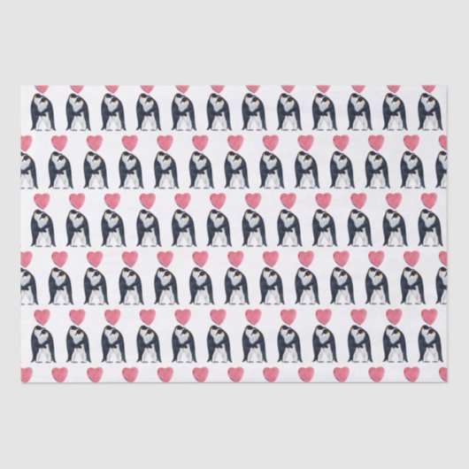 カップルエンペンギンハート  薄葉紙 (正面)