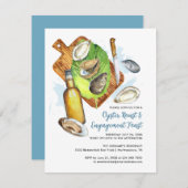 カップルオイスターロースト婚約トーストパーティー 招待状 (正面/裏面)