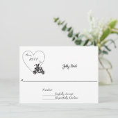 カップルオンバイ結婚式招待状RSVP 案内状 (スタンド正面)