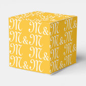 カップルカスタマイズのイニシャルモノグラム黄色ギフト フェイバーボックス (裏面サイド)