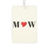 カップルカスタマイズイニシャルAラヴB赤いハート車 カーエアーフレッシュナー (裏面)