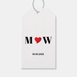 カップルカスタマイズイニシャルAラヴB赤いハート ギフトタグ