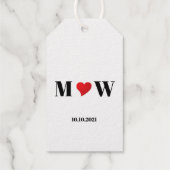 カップルカスタマイズイニシャルAラヴB赤いハート ギフトタグ (裏面)