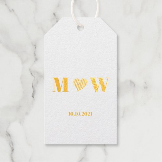 カップルカスタマイズイニシャルAラヴB赤いハート ギフトタグ (正面)