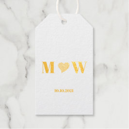 カップルカスタマイズイニシャルAラヴB赤いハート ギフトタグ