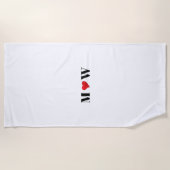 カップルカスタマイズイニシャルAラヴB赤いハート ビーチタオル (正面)