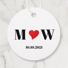 カップルカスタマイズイニシャルAラヴB赤いハート フェイバータグ