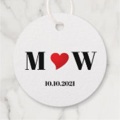 カップルカスタマイズイニシャルAラヴB赤いハート フェイバータグ (裏面)