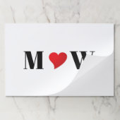 カップルカスタマイズイニシャルAラヴB赤いハート ペーパーパッド (折り畳み)