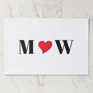 カップルカスタマイズイニシャルAラヴB赤いハート ペーパーパッド