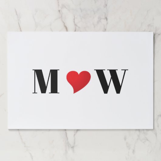 カップルカスタマイズイニシャルAラヴB赤いハート ペーパーパッド (正面)