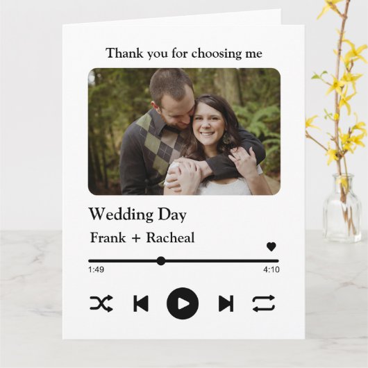 カップルカスタムのためのフォトミュージックの曲のプレイリスト カード (黄色い花)