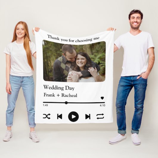 カップルカスタムのためのフォトミュージックの曲のプレイリスト フリースブランケット (インサイチュ)