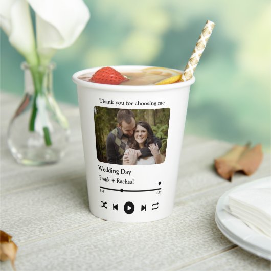 カップルカスタムのためのフォトミュージックの曲のプレイリスト 紙コップ (インサイチュ)