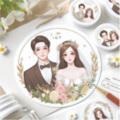 カップルカスタムのポートレートシール シール (正面)