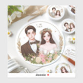 カップルカスタムのポートレートシール シール (シート)