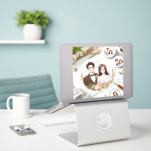 カップルカスタムのポートレートシール シール (デスク上のノートパソコン)