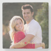 カップルカスタムの新しいフォトストーンコースターの作成 ストーンコースター (正面)