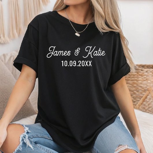 カップルカスタムの記念日マッチング結婚 Tシャツ