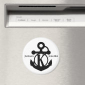 カップルカスタムのKイニシャルいかりクルーズドア マグネット (インサイチュ (食洗機))