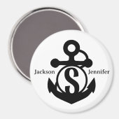 カップルカスタムズイニシャルいかりクルーズドア マグネット (正面/裏面)