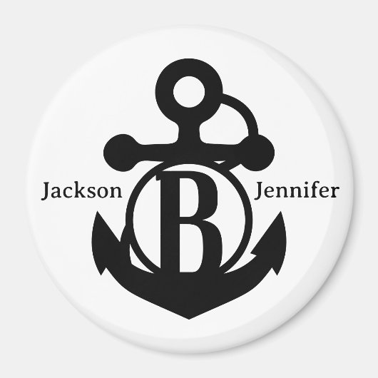 カップルカスタムズBイニシャルいかりクルーズドア マグネット (正面)