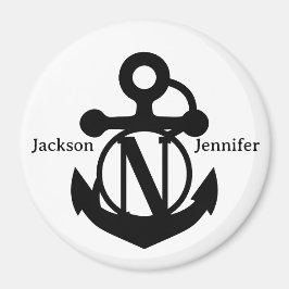 カップルカスタムズNイニシャルいかりクルーズドア マグネット