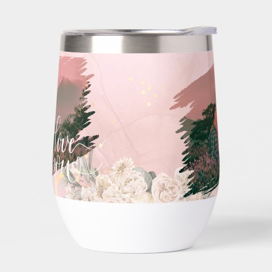 カップルカスタムピンクフローラかわいい愛あなた (左面)